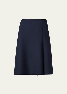 Techno Neoprene Skirt with Asymmetrical Zip-Front Slit
