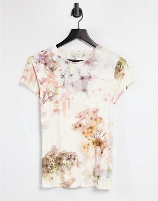 Ted Baker Ayleyc floral top in white