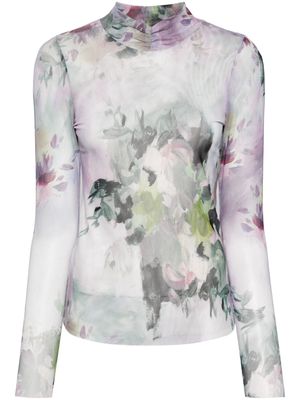 Ted Baker Jasmee painterly floral-print top - Multicolour