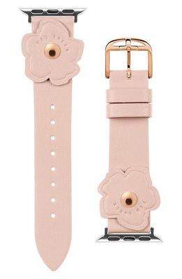 Ted Baker London 20mm Faux Leather Apple Watch Watchband in Pink