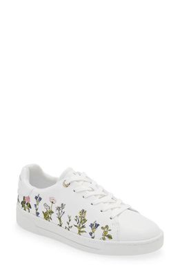 Ted Baker London Acea Bouquet Embroidred Sneaker in White Multi