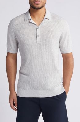 Ted Baker London Adio Textured Knit Polo in Light Grey 