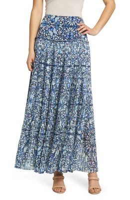 Ted Baker London Ailanii Tiered Pleated Maxi Skirt in Mid Blue