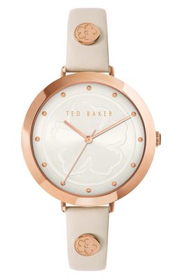 Ted Baker London Ammy Magnolia Leather Strap Watch