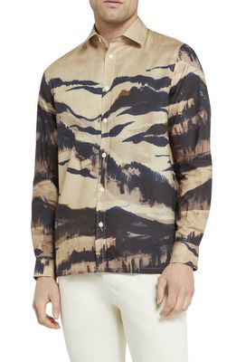 Ted Baker London Ampton Mountain Landscape Print Button-Up Shirt in Multicolor