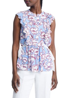 Ted Baker London Audriar Floral Bow Front Blouse in Blue