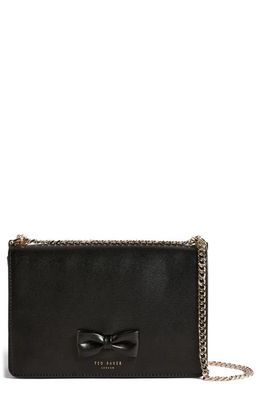Ted Baker London Baeleen Bow Detail Convertible Leather Crossbody Bag in Black