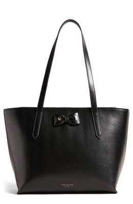 Ted Baker London Beanne Bow Detail Leather Shopper Bag in Black