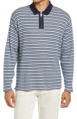 Ted Baker London Beer Stripe Stretch Cotton Polo in Blue