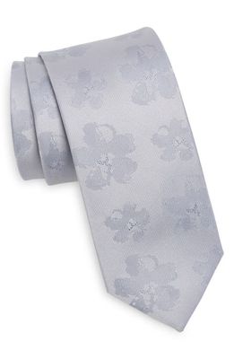 Ted Baker London Berel Magnolia Silk Jacquard Tie in Silver Blue