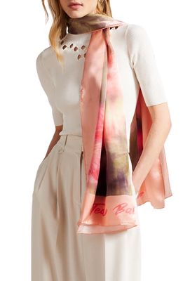 Ted Baker London Bettiio Blurred Floral Silk Scarf in Light Pink