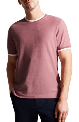 Ted Baker London Bowker Cotton Crewneck T-Shirt in Mid Pink
