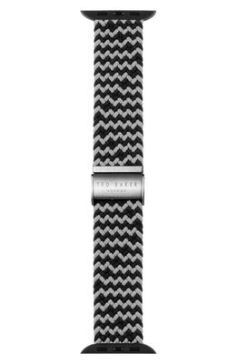 Ted Baker London Braided Elastic 22mm Apple Watch Watchband in Black