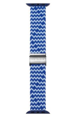 Ted Baker London Braided Elastic 22mm Apple Watch Watchband in Blue