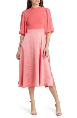 Ted Baker London Brontei Balloon Sleeve Dress in Coral