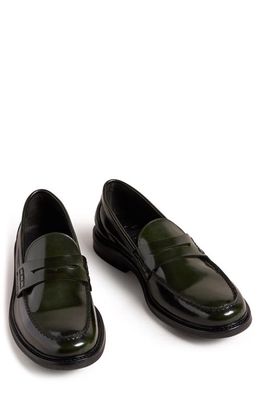 Ted Baker London Brynner Leather Saddle Loafer in Black/Green