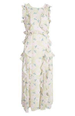 Ted Baker London Calinia Floral Print Ruffle Dress in Lilac
