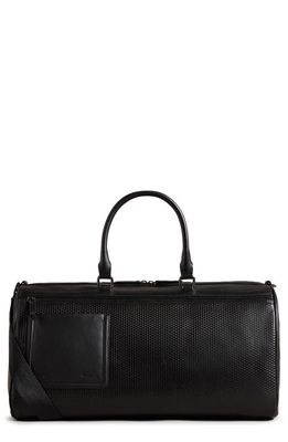Ted Baker London Canvay Leather Duffle Bag in Black