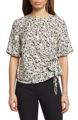 Ted Baker London Chevy Floral Side Tie Top in Nude Pink