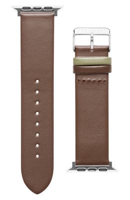 Ted Baker London Colorblock Leather 22mm Apple Watch Watchband in Brown