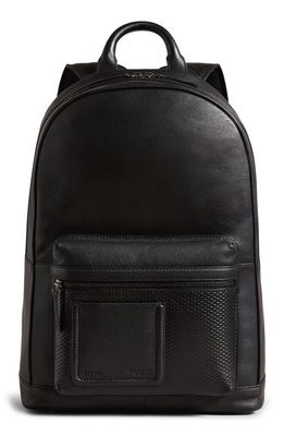 Ted Baker London Convoy Leather Backpack in Black