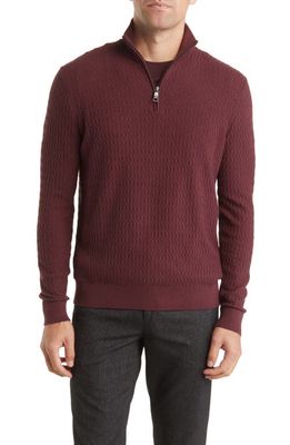 Ted Baker London Cotton Blend Funnel Neck Sweater in Maroon