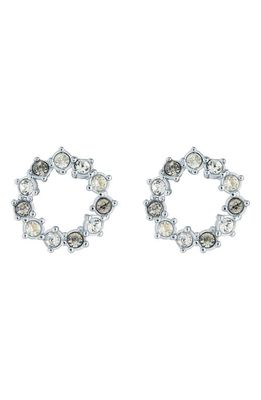 Ted Baker London Cresina Crystal Hoop Stud Earrings in Silver Clear Multi Crystal