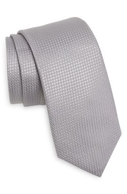 Ted Baker London Cushing Solid Textured Silk Tie in Light Grey