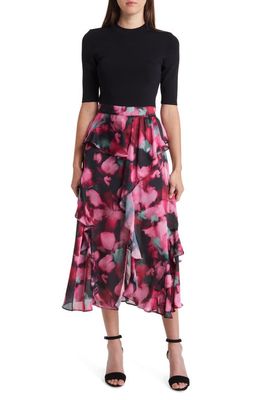 Ted Baker London Darciia Knit Bodice Tiered Dress in Black