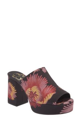 Ted Baker London Delma Vintage Floral Platform Sandal in Black