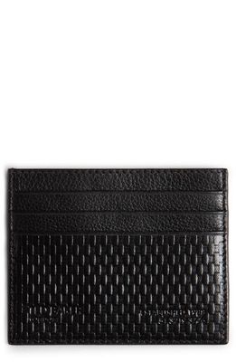 Ted Baker London Dirk Textured Leather Card Holder in Black