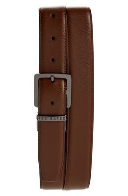 Ted Baker London Dolphin Reversible Leather Belt in Tan