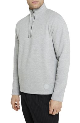 Ted Baker London Drovers Stretch Cotton Blend Half Zip Pullover in Grey Marl