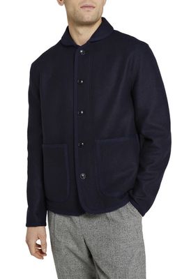 Ted Baker London Earith Bound Edge Knit Wool Blend Jacket in Navy