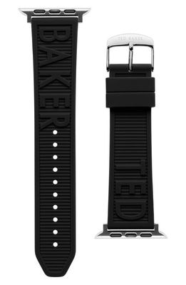 Ted Baker London Embossed Silicone Apple Watch Watchband in Black