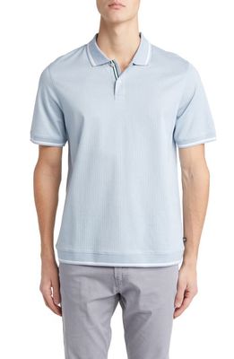Ted Baker London Erwen Regular Fit Textured Tipped Polo in Light Blue