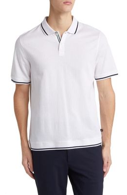 Ted Baker London Erwen Regular Fit Textured Tipped Polo in White