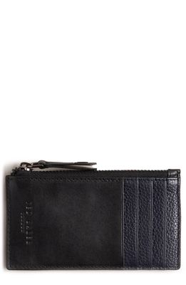 Ted Baker London Fineas Waxy Leather Card Holder in Black