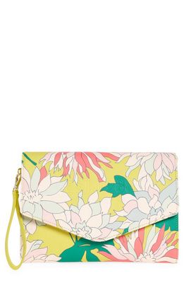 Ted Baker London Floral Print Envelope Wristlet in Yellow