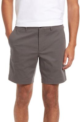 Ted Baker London Fordo Flat Front Cotton Twill Shorts in Charcoal