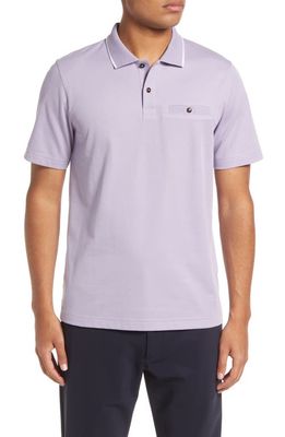 Ted Baker London Galton Tipped Cotton Blend Polo in Light Purple