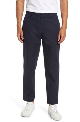 Ted Baker London Gaulby Camburn Regular Fit Cotton & Linen Trousers in Navy