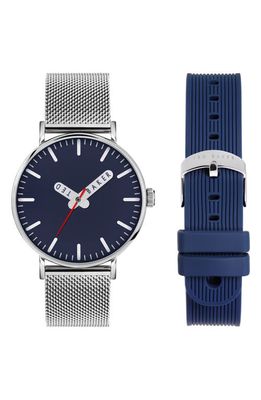Ted Baker London Glossop Mesh Bracelet Watch & Silicone Strap Gift Set