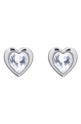 Ted Baker London Han Crystal Heart Stud Earrings in Silver/Crystal