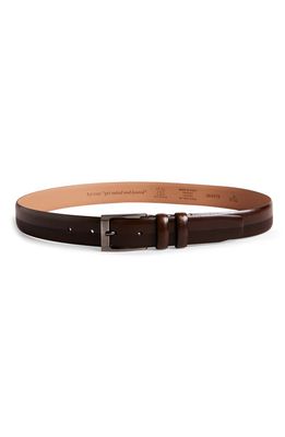 Ted Baker London Harvii Etched Leather Belt in Brown/Chocolate