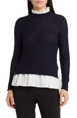 Ted Baker London Holina Sweater & Mock Neck Shirt Set in Dark Blue