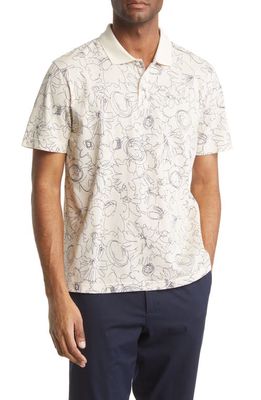 Ted Baker London Holler Regular Fit Scribble Print Polo in Natural