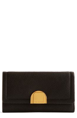Ted Baker London Imieldi Lock Detail Leather Clutch in Black