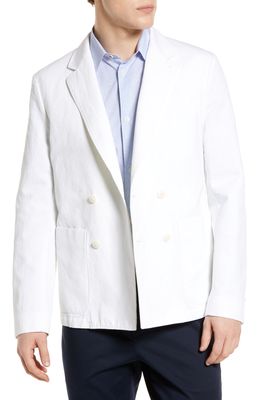 Ted Baker London Ithon Ottoman Solid Cotton & Linen Double Breasted Blazer in White