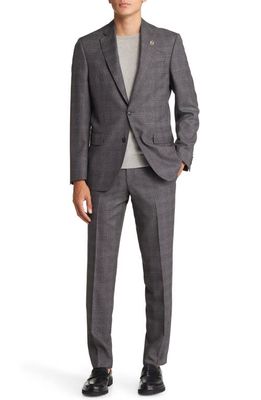 Ted Baker London Jay Slim Fit Deco Plaid Wool Suit in Grey
